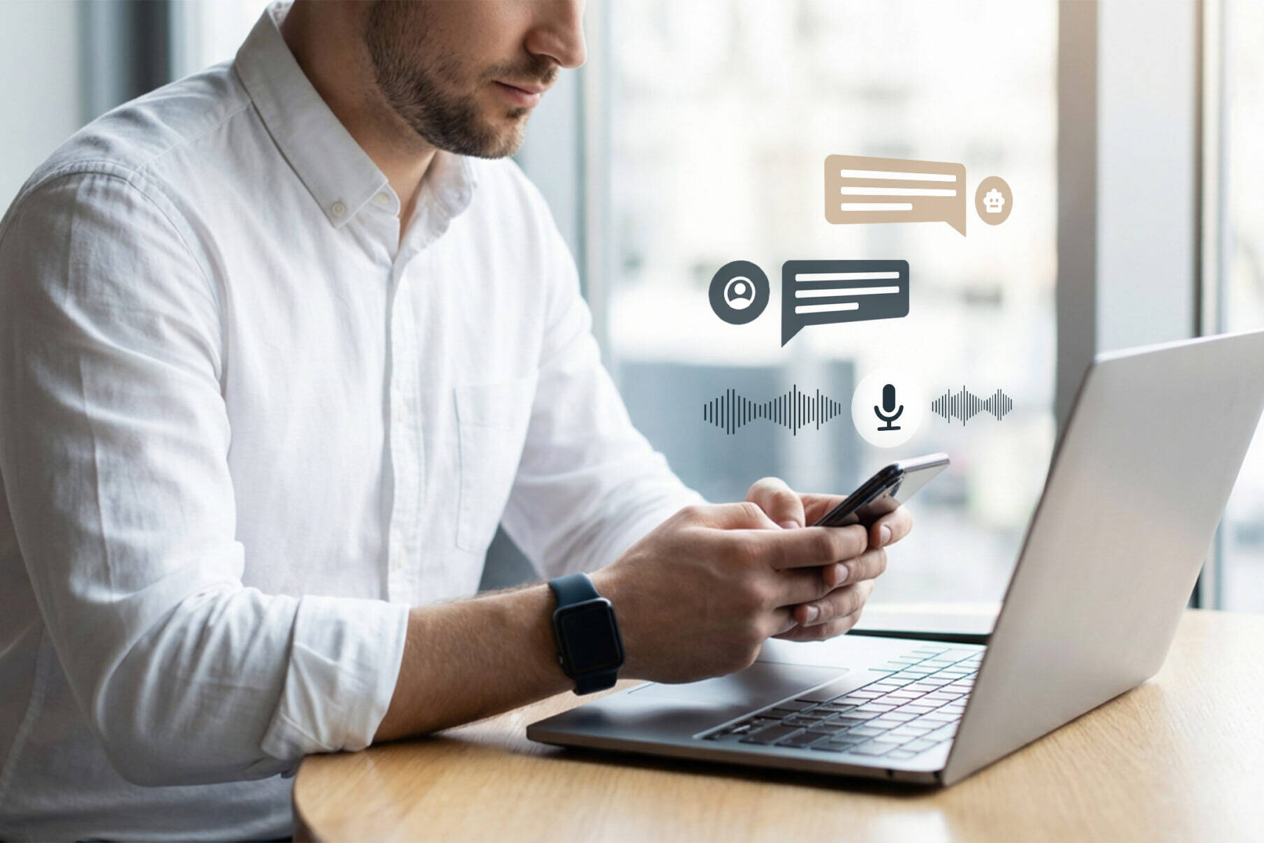 Human-sounding hotel chatbot interface showing an AI concierge conversation with a guest