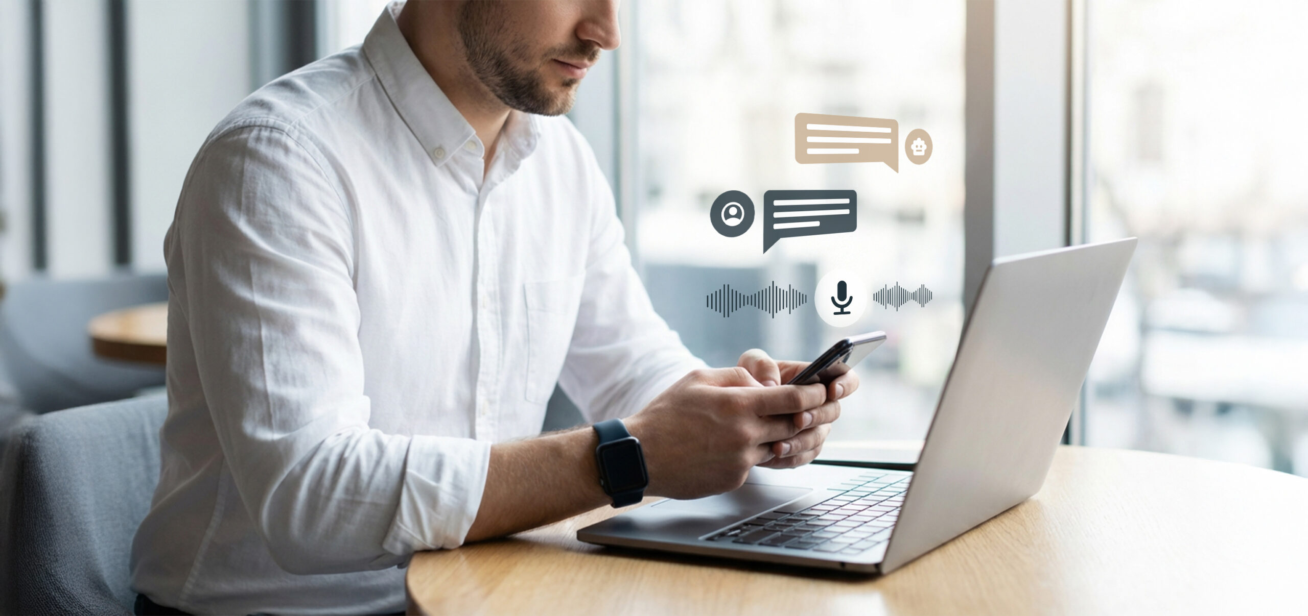 Human-sounding hotel chatbot interface showing an AI concierge conversation with a guest