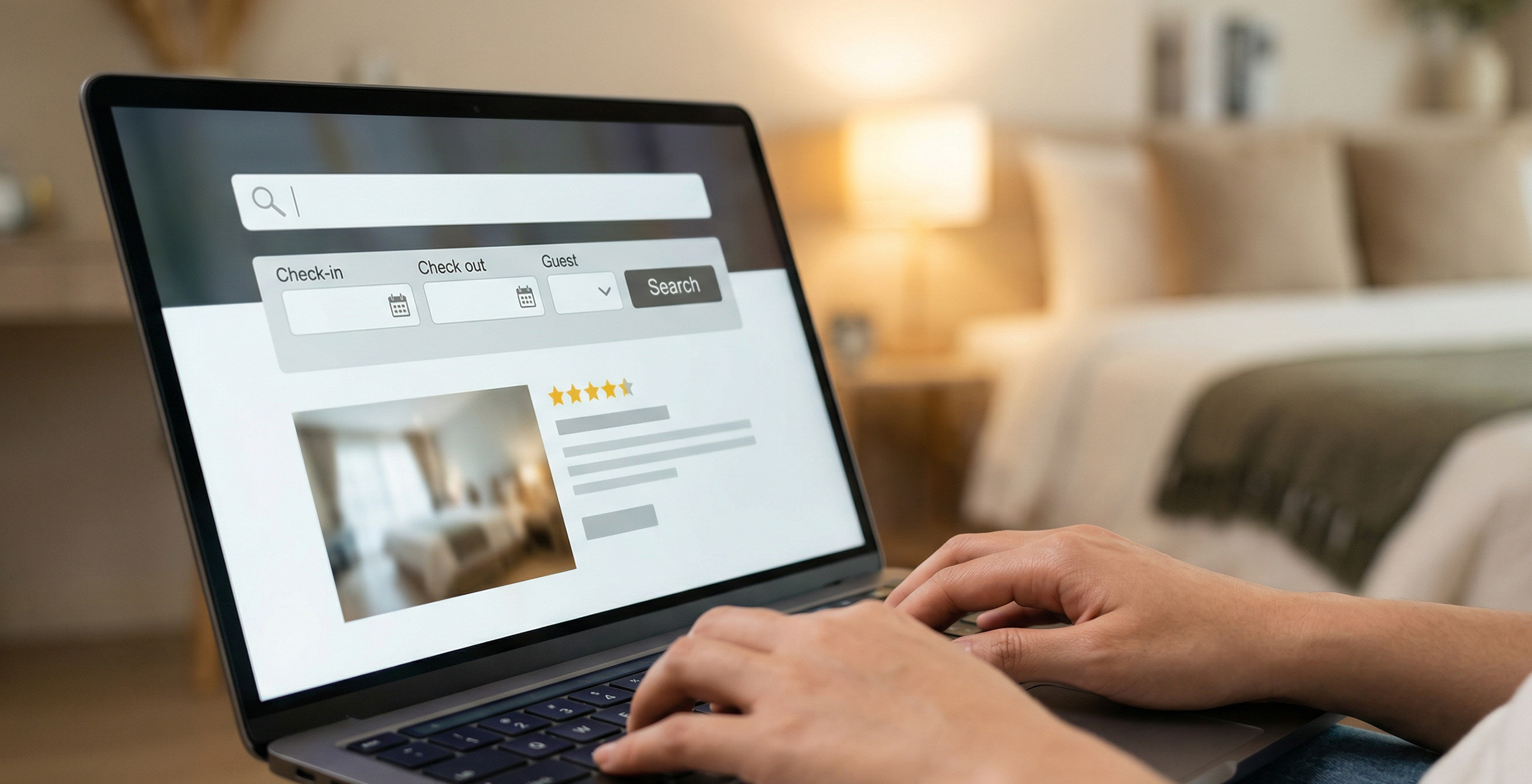 Hotel booking search interface