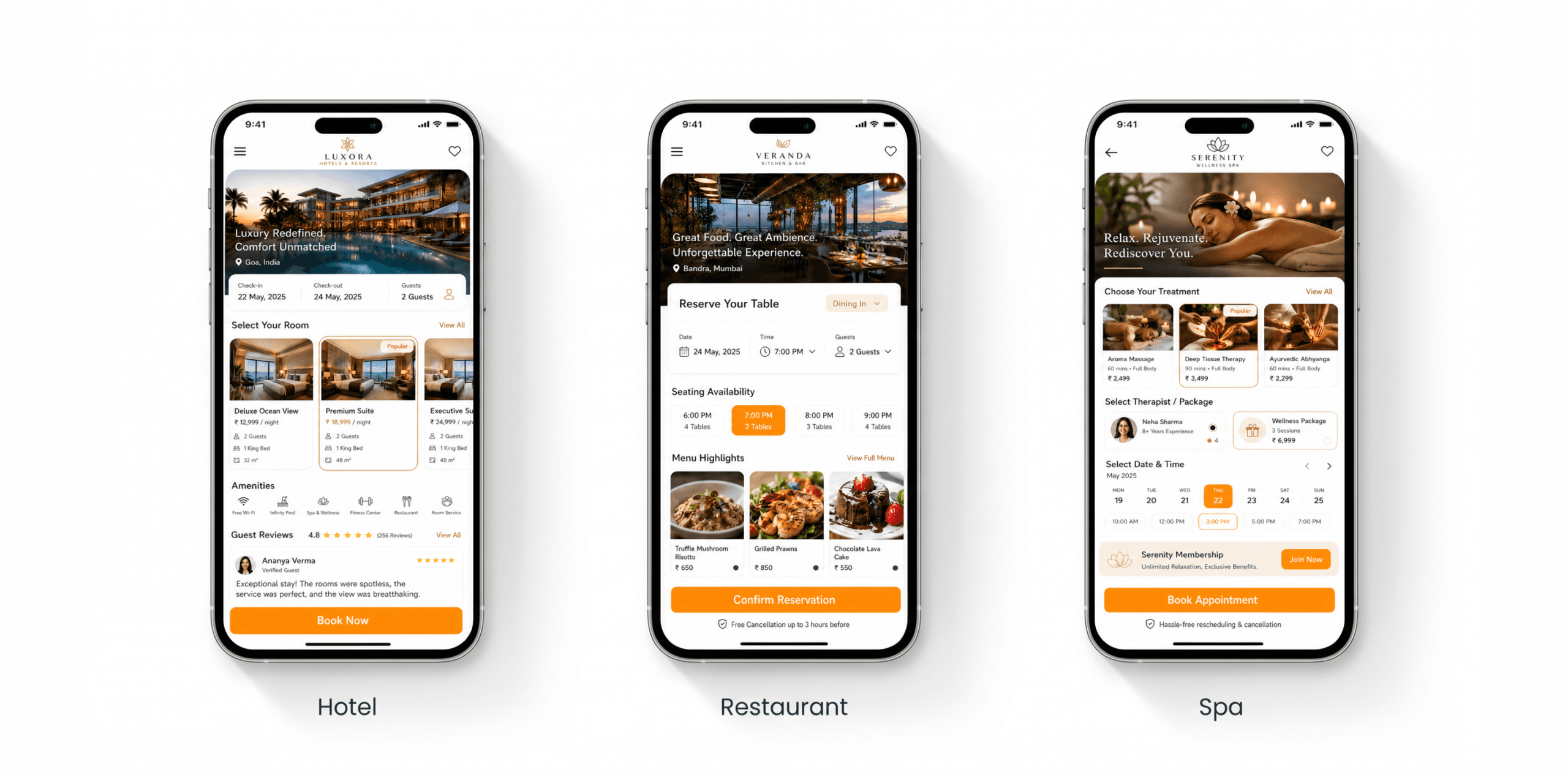 Luxury Hospitality Website Mobile App